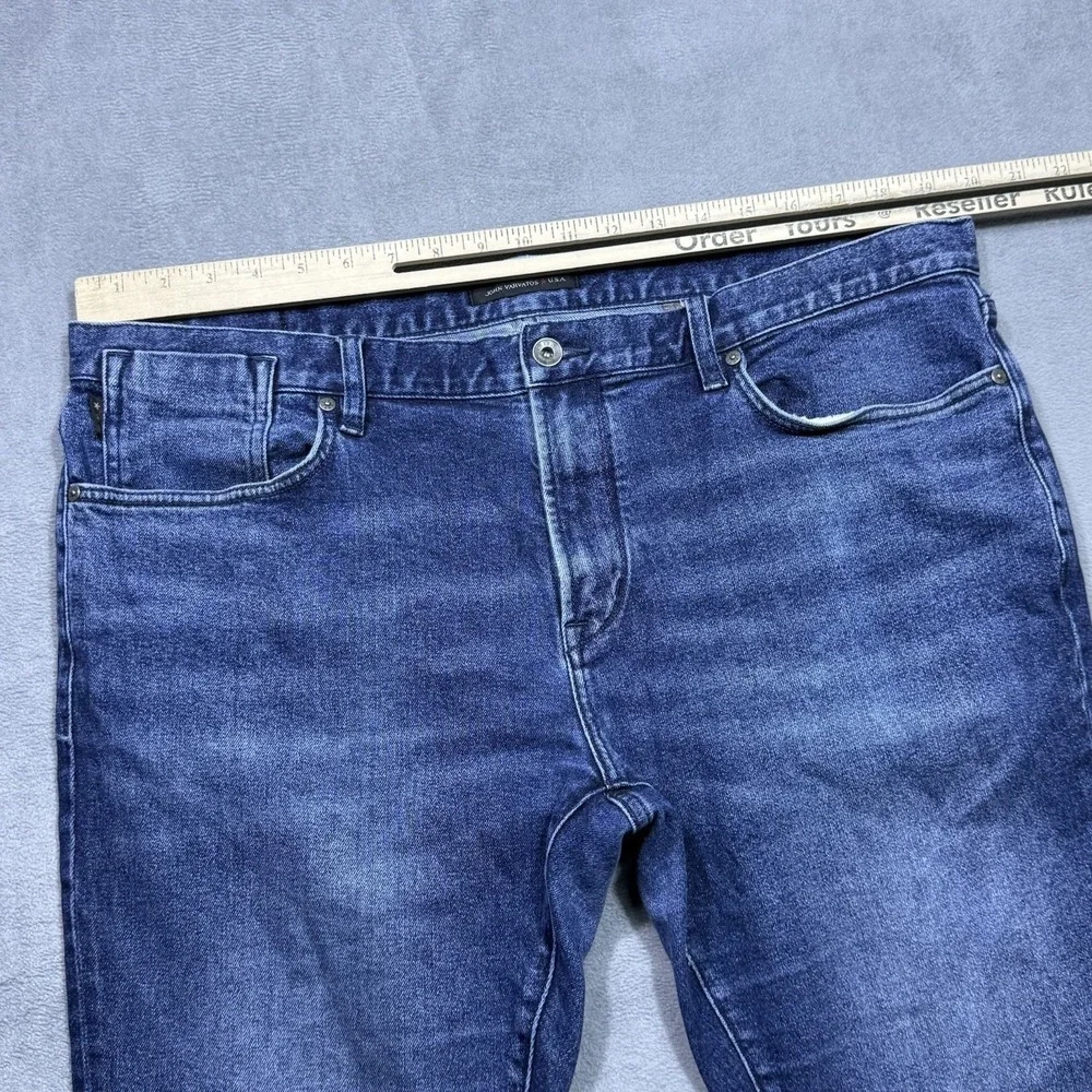 John Varvatos Men's Slim Straight Jeans - Dark Blue Denim